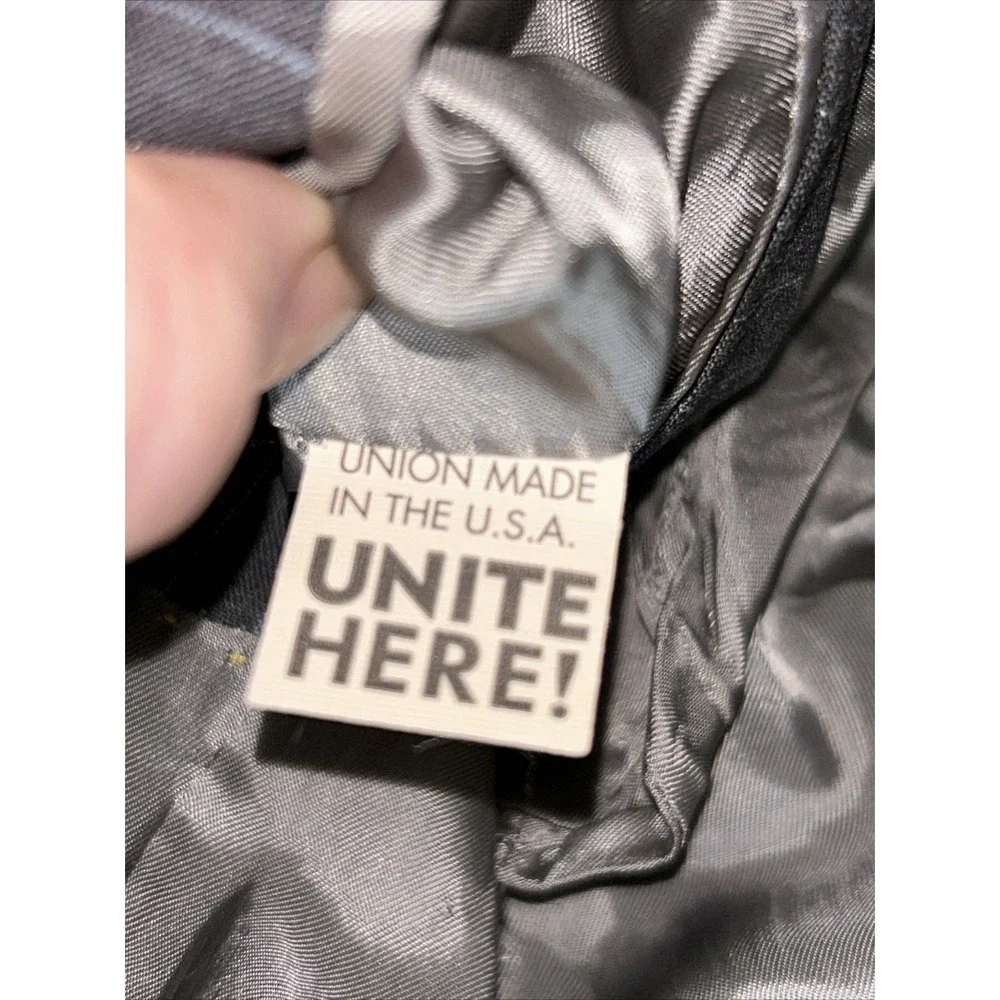 Hart Schaffer Marx "Gold" Light Blue Pinstriped‎ Gray Blazer For Belk  44R - Picture 10 of 16